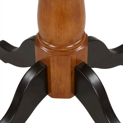 Black Oak Double Drop-Leaf Dining Table with Adjustable Length