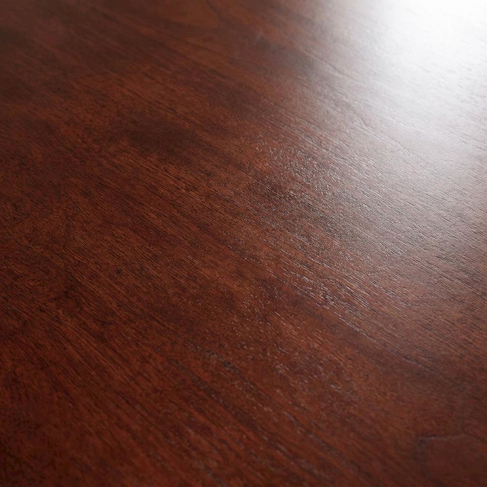 Round Drop-Leaf Dining Table in Merlot-Buttermilk Finish, Adjustable Length