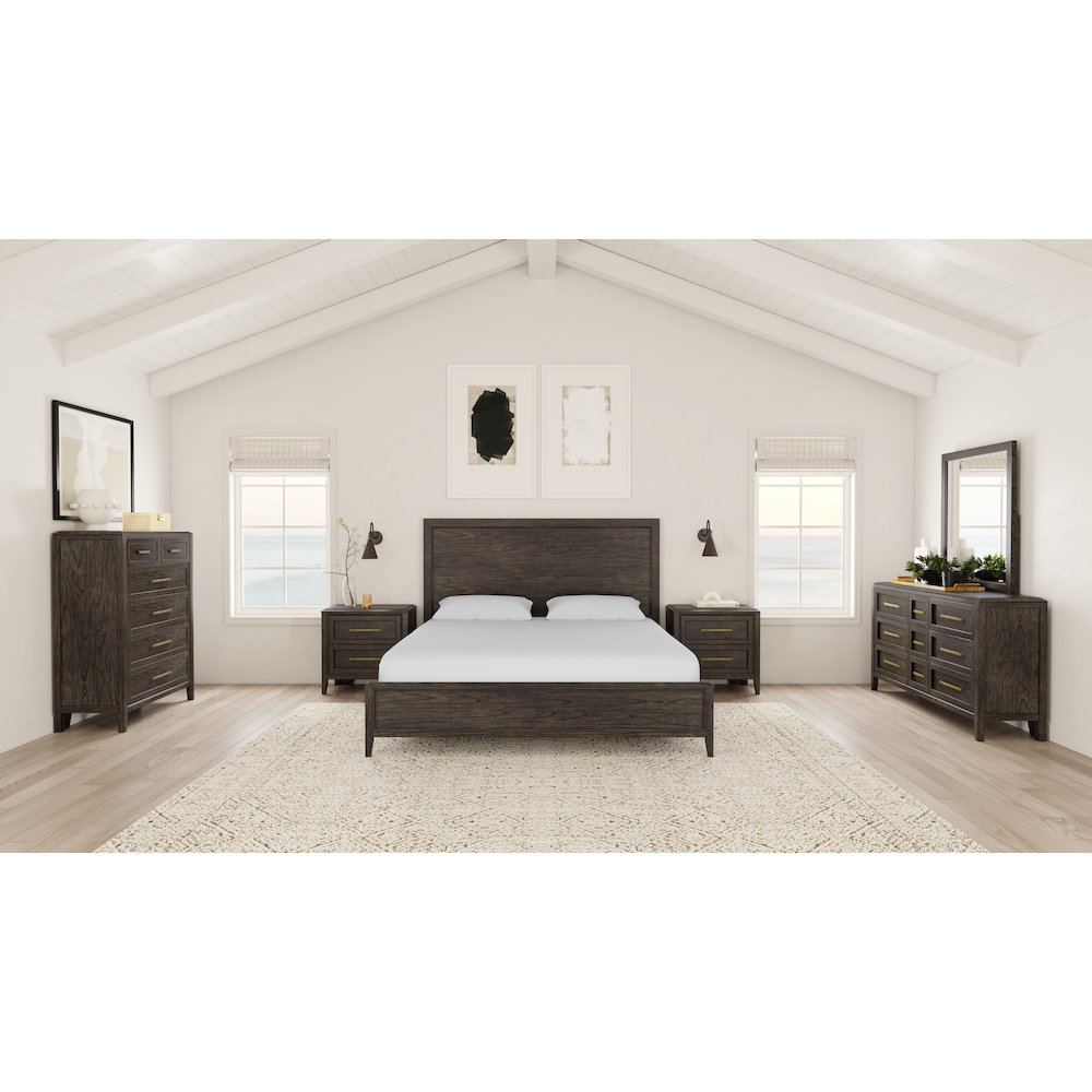 Bryson King Panel Bed, Gray Brown Finish