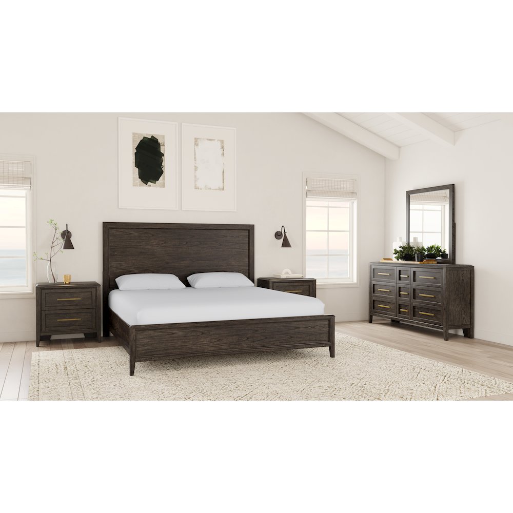 Bryson King Panel Bed, Gray Brown Finish