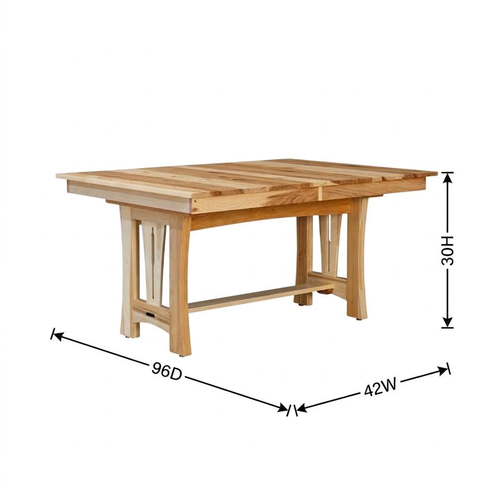 Adjustable Dining Table with Natural Hickory Finish and Self-Storing Leaves