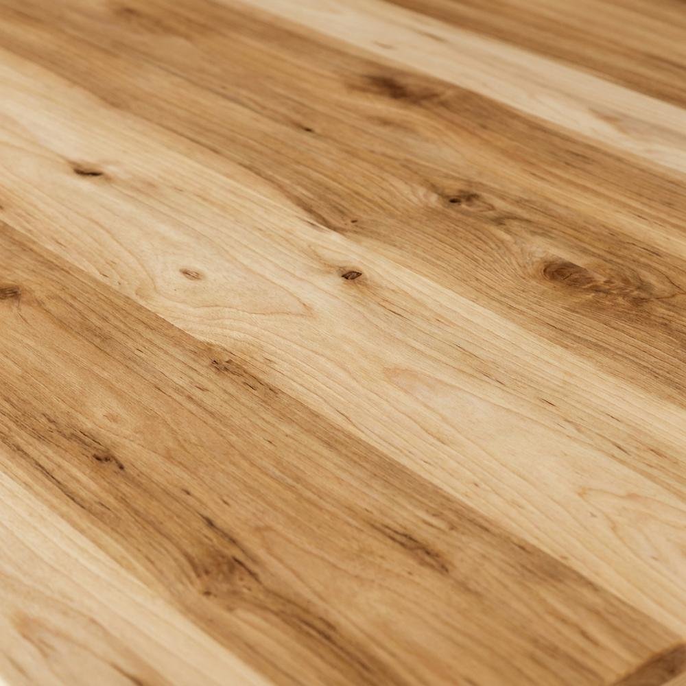 Adjustable Dining Table with Natural Hickory Finish and Self-Storing Leaves