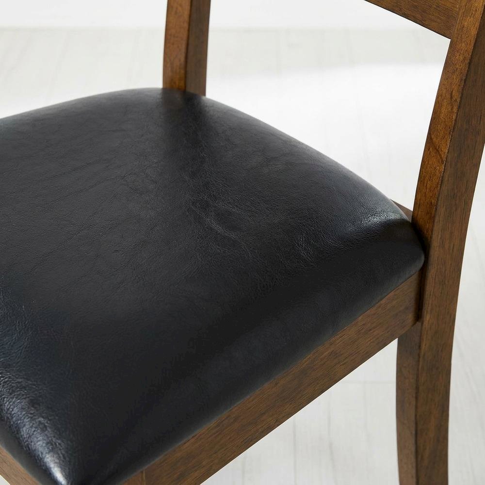Rustic Whiskey Ladderback Side Chairs with Upholstered Seats (2 Pack)