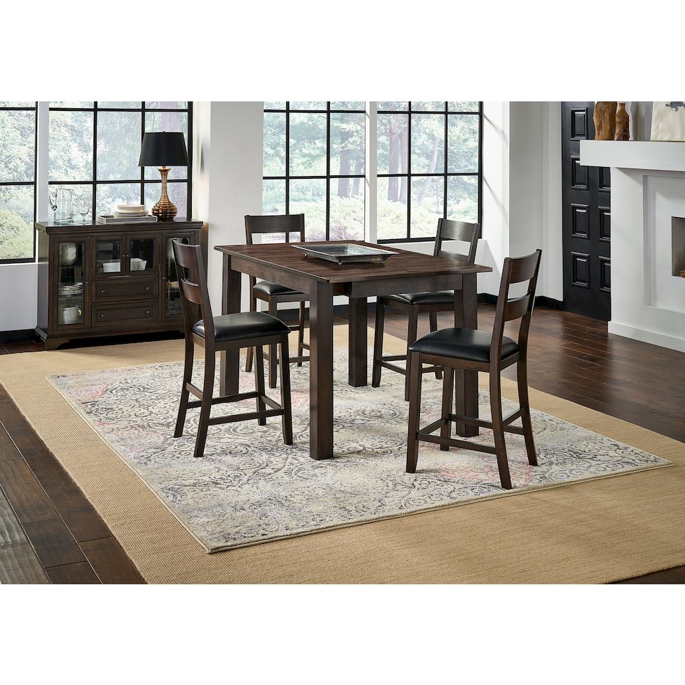 64" - 100" Gathering Height Leg Table with (2) 18" Butterfly Leaves, Warm Gray