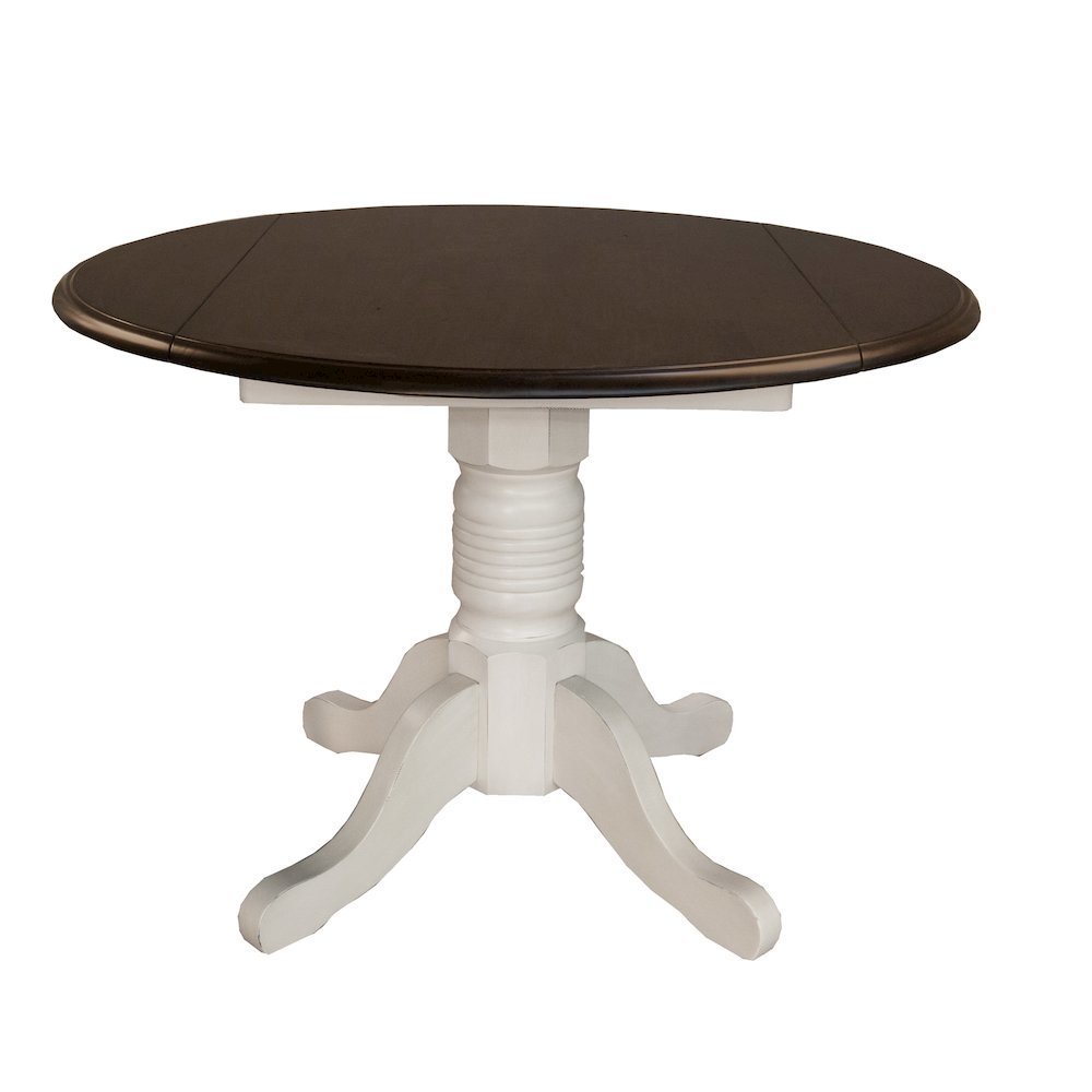 Pedestal Drop Leaf Table for Small Spaces, Compact Dining Table with Leaf