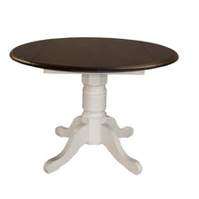 Pedestal Drop Leaf Table for Small Spaces, Compact Dining Table with Leaf