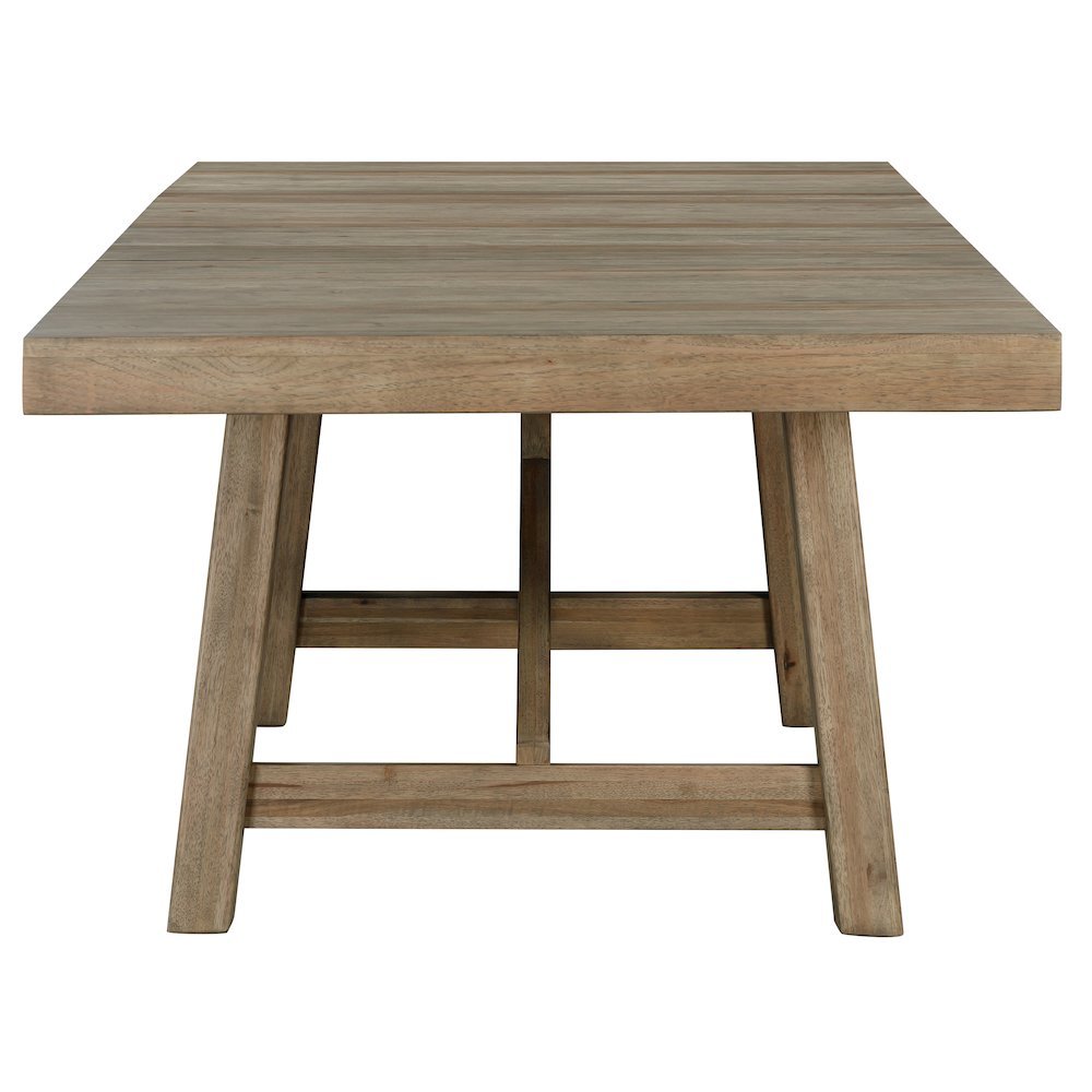 Rustic Extendable Dining Table with Leaf, Solid Trestle Table for 8 Guests