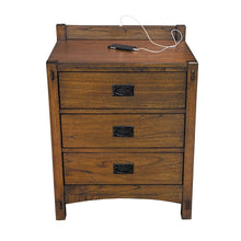 Brown 3 Drawer Nightstand with Storage, Solid Side Table with Drawers