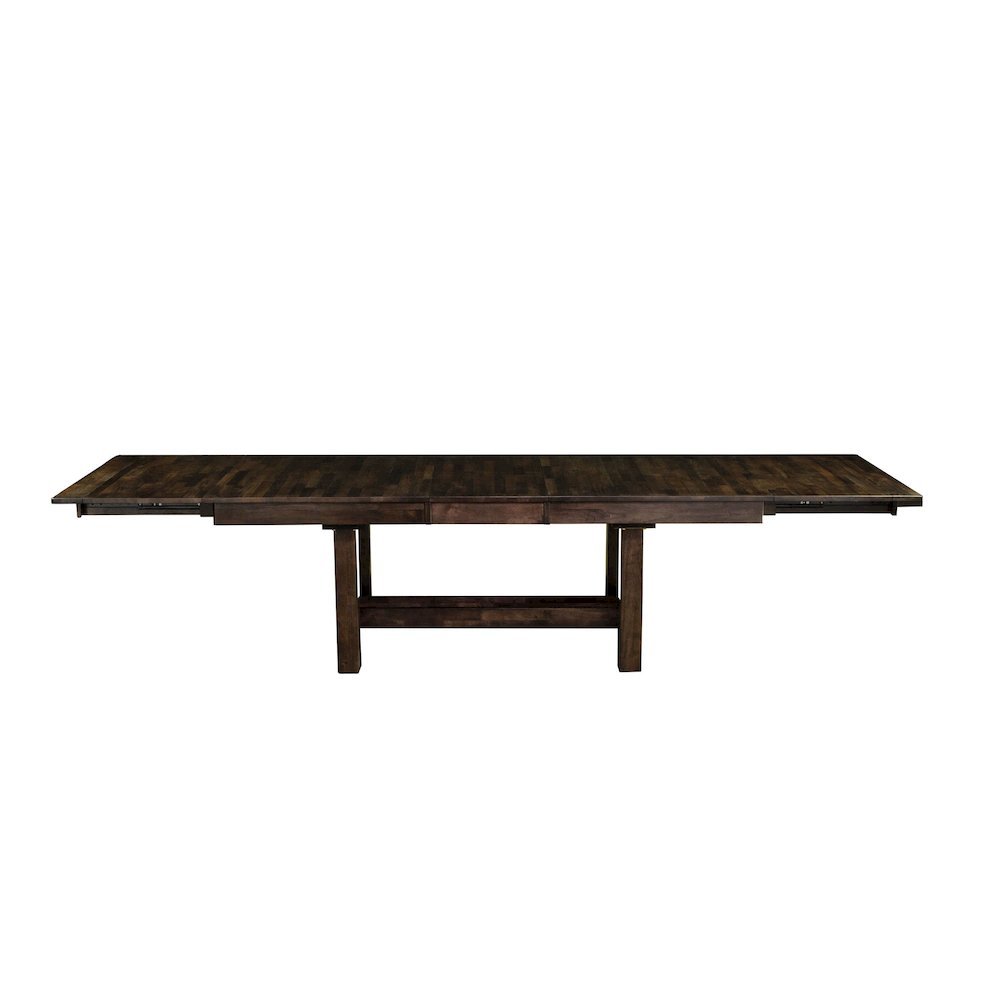 Extendable Rustic Dining Table with Leaf for 8, Solid Gray Wood Design