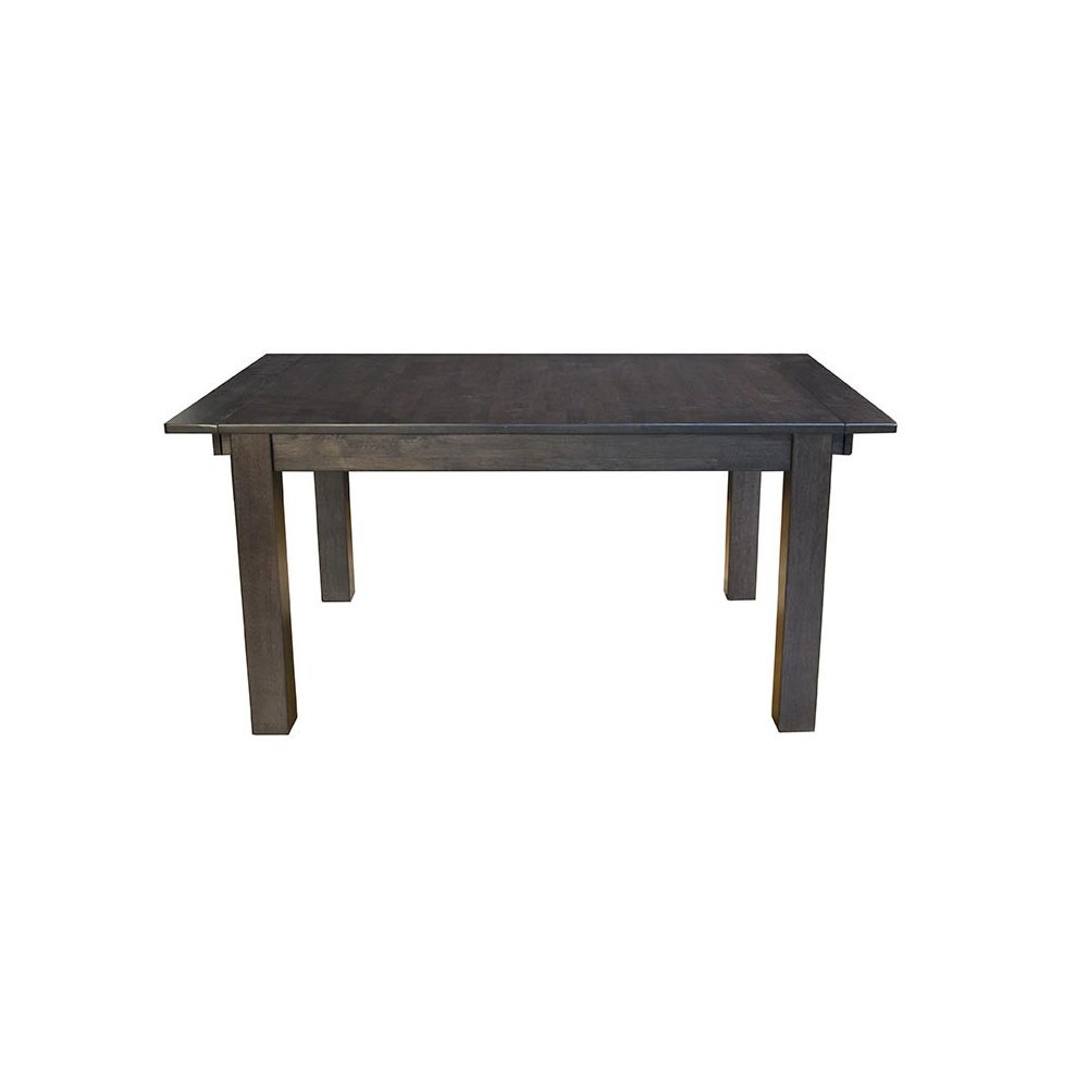 Warm Gray Extendable Dining Table with Leaf, Rustic Dining Table for Eight