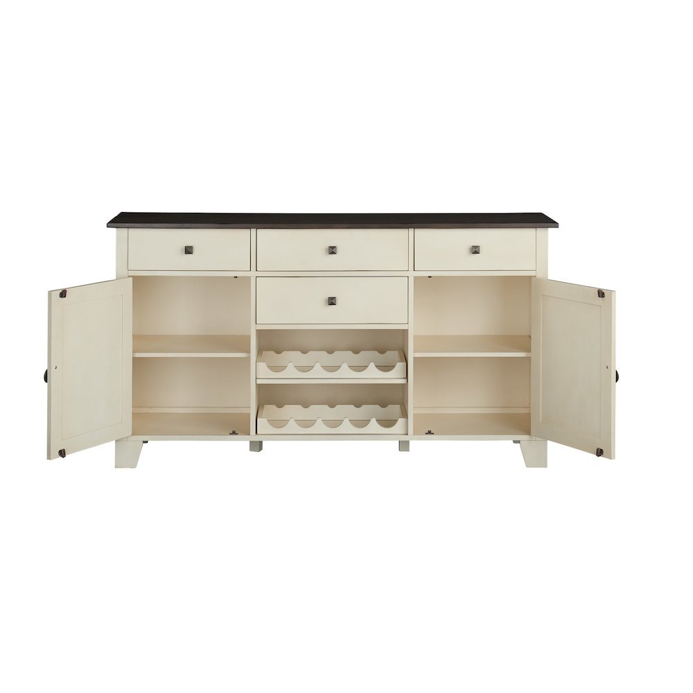 Brown Wine Cabinet with Storage, Farmhouse Coffee Bar and Bar Cabinet