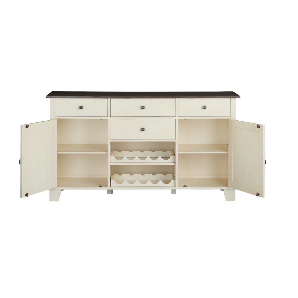 Brown Wine Cabinet with Storage, Farmhouse Coffee Bar and Bar Cabinet