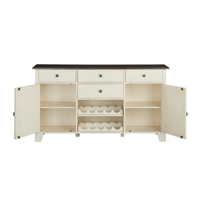 Brown Wine Cabinet with Storage, Farmhouse Coffee Bar and Bar Cabinet
