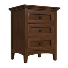 30 Inch Wooden Nightstand, 3 Drawer Brown Bedroom Table in Solid Wood