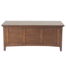 Cherry Brown Storage Bench with Trunk Lid, Wooden Chest for Bedroom Use