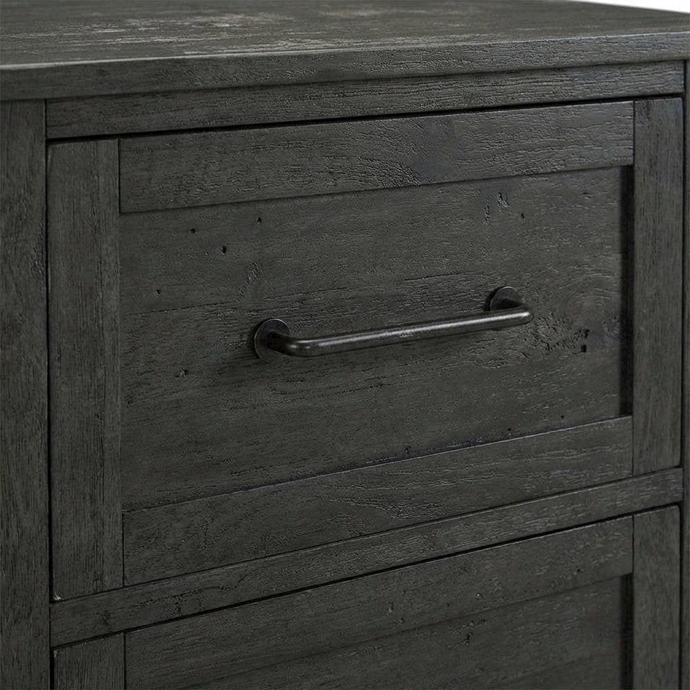 Charcoal Rustic Nightstand with Distressed Solid Pine and Graphite Hardware