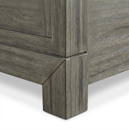 King Platform Bed with Grey Finish and Solid New Zealand Pine Craftsman Style