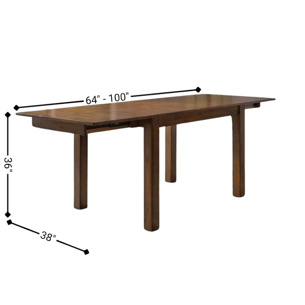 Rustic Whiskey Extendable Dining Table with Leaf, Rustic Dining Table for Eight