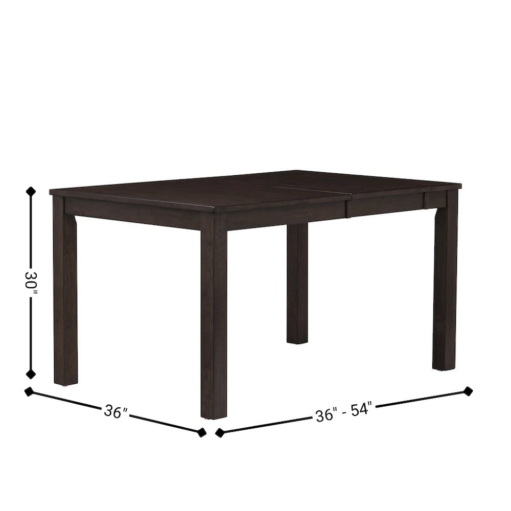Warm Gray Square Kitchen Table, 36 Inch to 54 Inch Dining Table