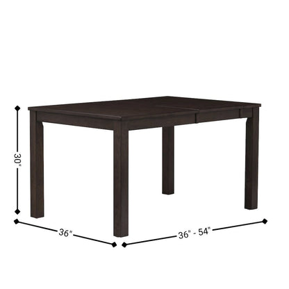 Warm Gray Square Kitchen Table, 36 Inch to 54 Inch Dining Table