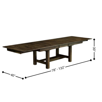 Extendable Rustic Dining Table with Leaf for 8, Solid Gray Wood Design