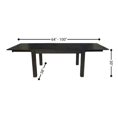 Warm Gray Extendable Dining Table with Leaf, Rustic Dining Table for Eight