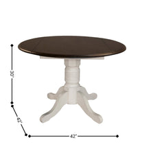 Pedestal Drop Leaf Table for Small Spaces, Compact Dining Table with Leaf