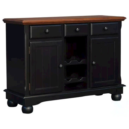 Black Farmhouse Coffee Bar, Wine Cabinet with Storage and Drawers