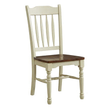 Merlot-Buttermilk Slatback Dining Chair Set with Solid Rubberwood Construction