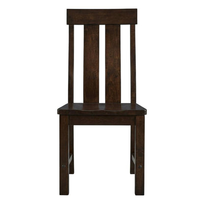 Slatback dining chairs with solid rubberwood construction, set of 2
