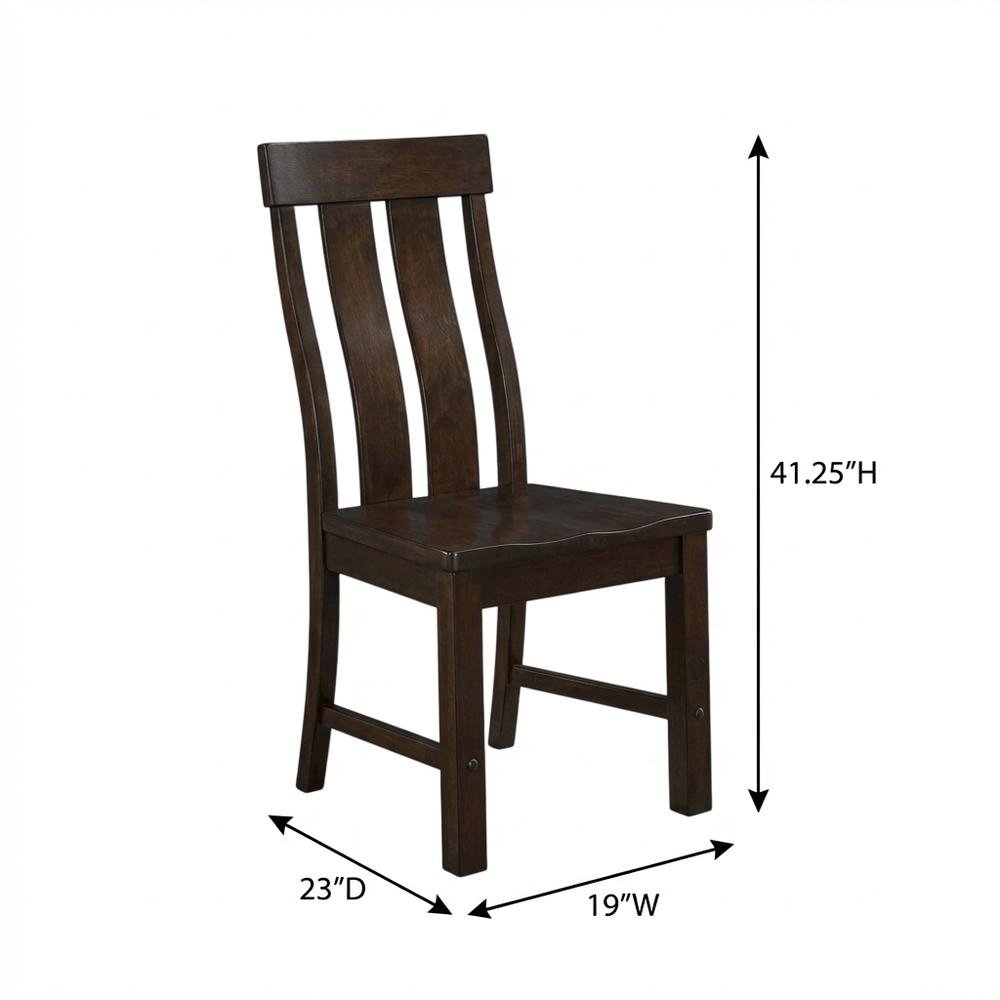 Slatback dining chairs with solid rubberwood construction, set of 2