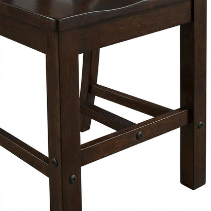 Slatback dining chairs with solid rubberwood construction, set of 2