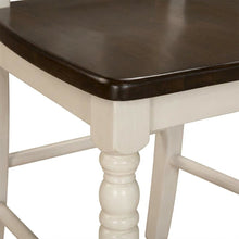 Two-Tone Wooden Dining Chairs with Distressed Finish, Set of 2