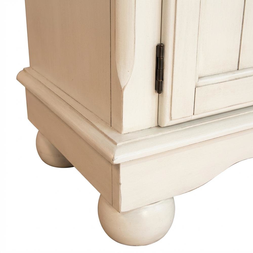 Cocoa Bean Finish Dining Server in Solid Rubberwood with Light Distressed Style