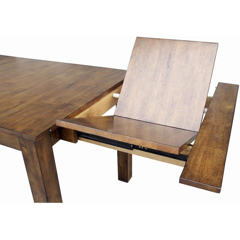 Rustic Whiskey Extendable Dining Table with Leaf, Rustic Dining Table