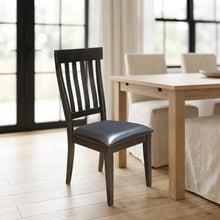 Grey Finish Side Chairs with Upholstered Faux Leather Seats