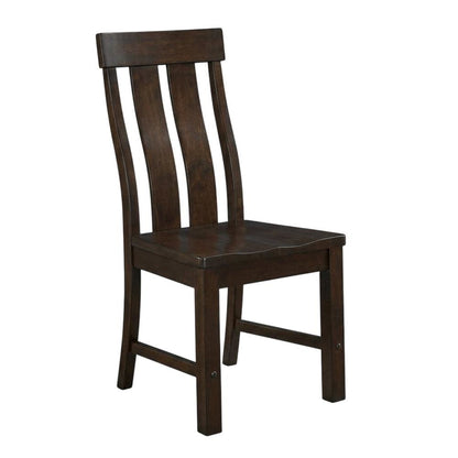 Slatback dining chairs with solid rubberwood construction, set of 2