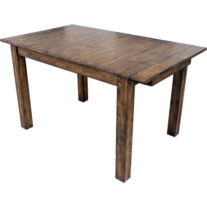 Rustic Whiskey Extendable Dining Table with Leaf, Rustic Dining Table