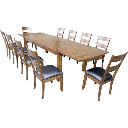 Rustic Whiskey Extendable Dining Table with Leaf, Rustic Dining Table