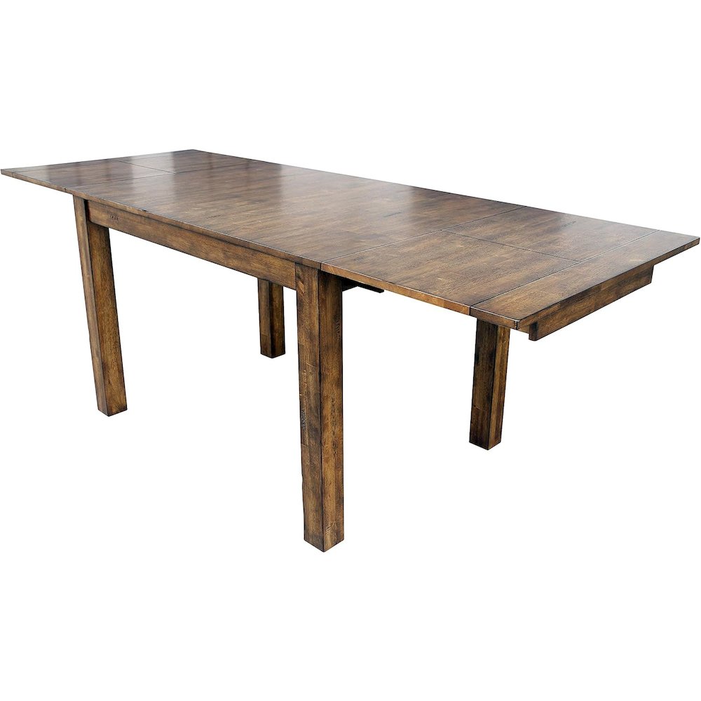 Rustic Whiskey Extendable Dining Table with Leaf, Rustic Dining Table