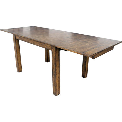 Rustic Whiskey Extendable Dining Table with Leaf, Rustic Dining Table