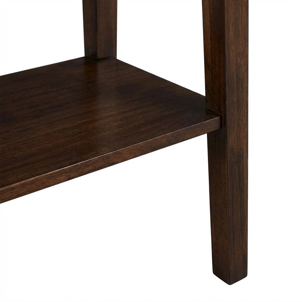 Cherry Brown Sofa Table with Shelf and Gunmetal Hardware in Solid Mahogany