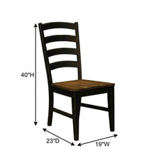 Two-Tone Dining Chairs Set of 2 with Distressed Finish and Solid Rubberwood