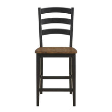 Two-Tone Counter Height Chairs Set of 2 with Solid Rubberwood Frame