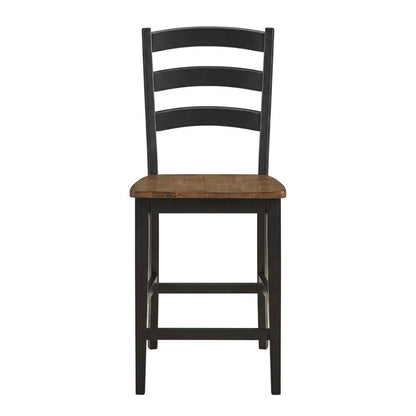 Two-Tone Counter Height Chairs Set of 2 with Solid Rubberwood Frame
