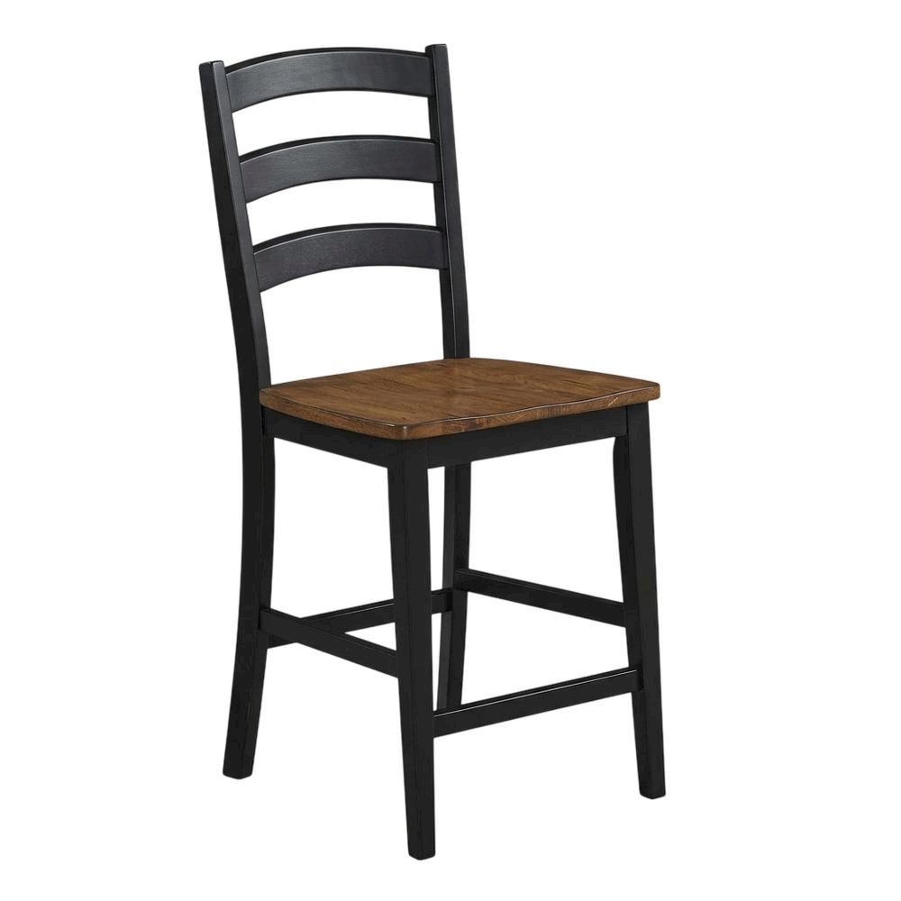 Two-Tone Counter Height Chairs Set of 2 with Solid Rubberwood Frame