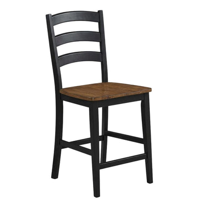 Two-Tone Counter Height Chairs Set of 2 with Solid Rubberwood Frame