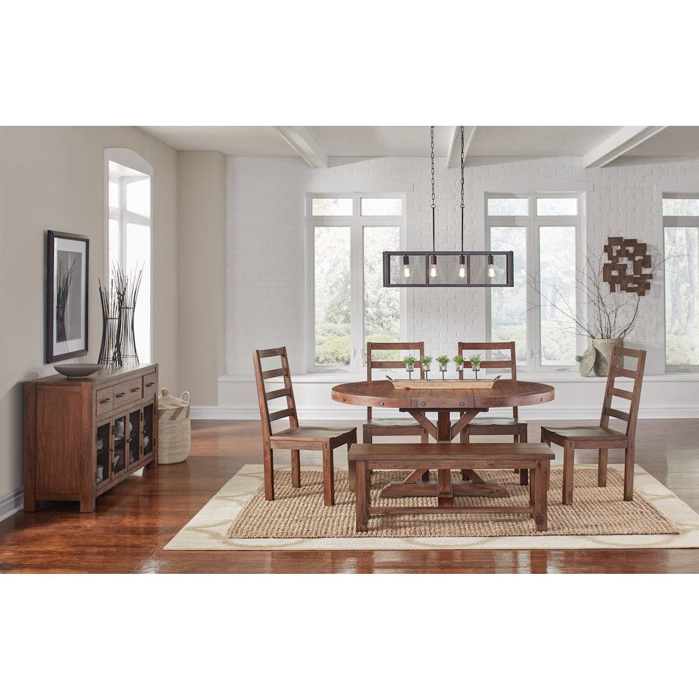 Anacortes Side Chair with Wood Seating, Salvaged Mahogany