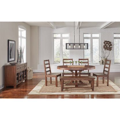 Anacortes Side Chair with Wood Seating, Salvaged Mahogany
