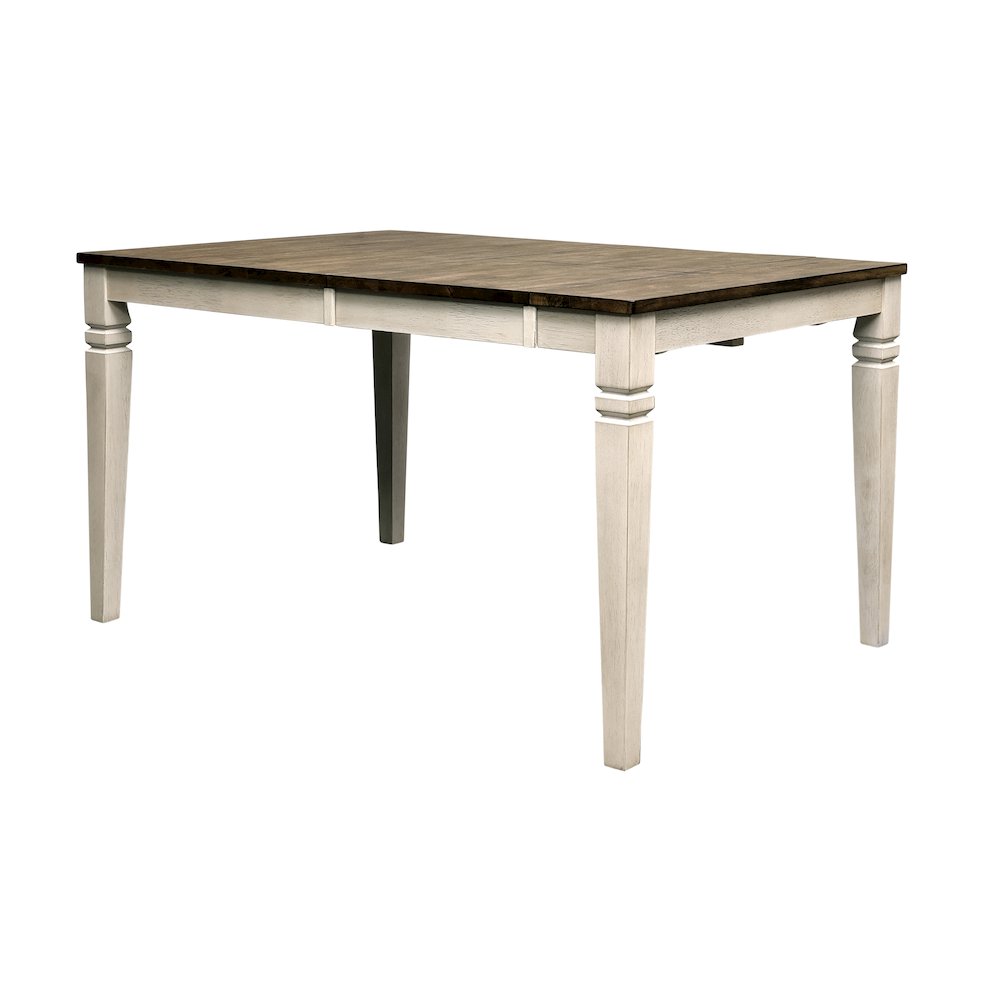 36"-54" Dinette Leg Table with (1) 18" Butterfly Leaf, Smokey White & Peppercorn